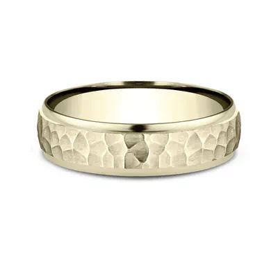Hammered Drop Edge Comfort-Fit Band (6mm)