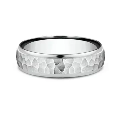 Hammered Drop Edge Comfort-Fit Band (6mm)