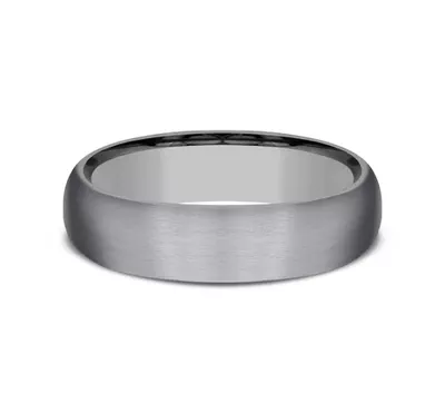Slate Satin Dome Comfort-Fit Band (6mm)