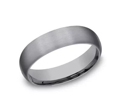 Slate Satin Dome Comfort-Fit Band (6mm)