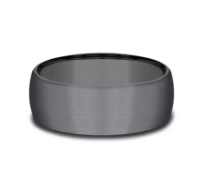 Midnight Satin Dome Comfort-Fit Band (8mm)
