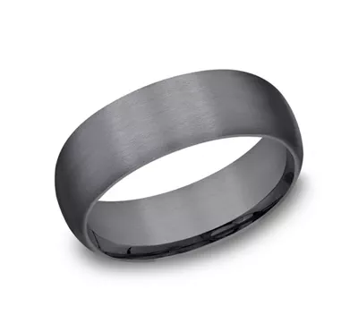 Midnight Satin Dome Comfort-Fit Band (8mm)