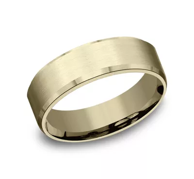 Satin Center Beveled Edge Comfort-Fit Band (7mm)