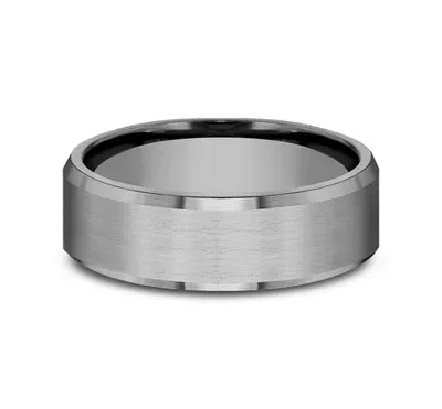 Slate Satin Beveled Comfort-Fit Band (7mm)