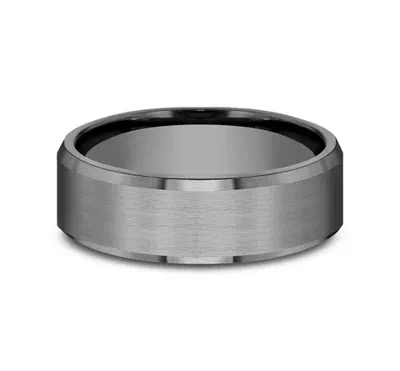 Midnight Satin Beveled Comfort-Fit Band (7mm)