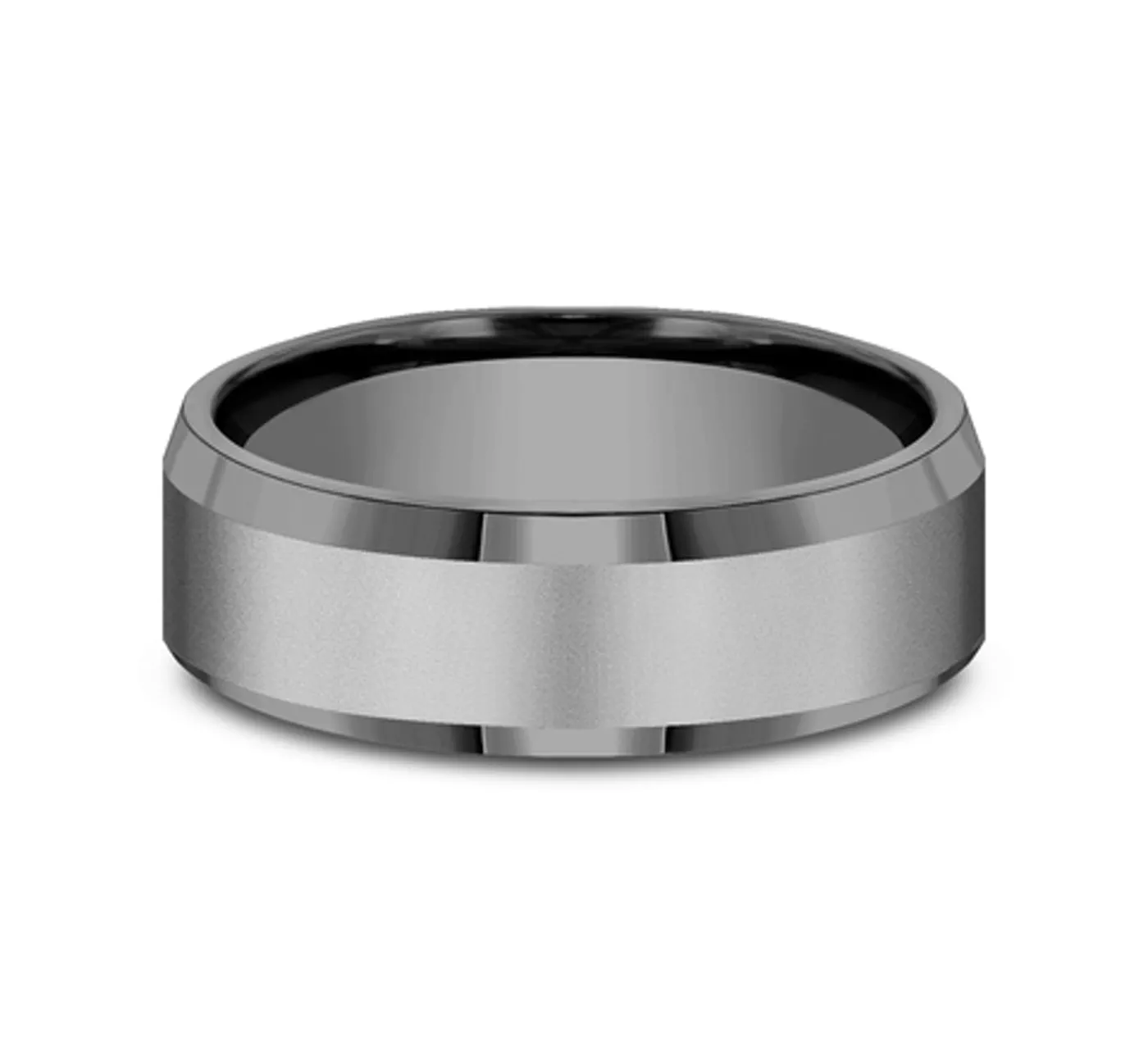 Sandblasted Tantalum Beveled Comfort Fit Band (7mm)