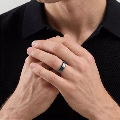 Sandblasted Tantalum Beveled Comfort Fit Band (7mm)
