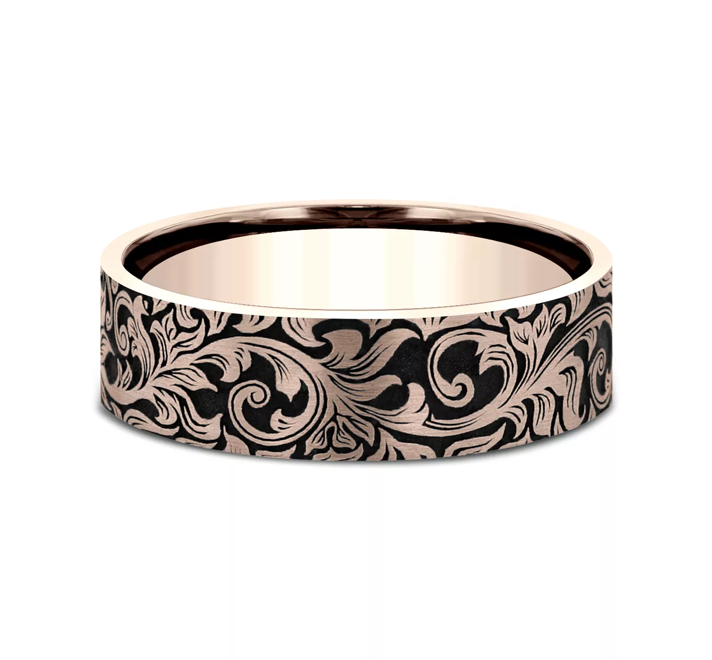 Nightfall Engraved Flat Comfort-Fit Band (8mm)