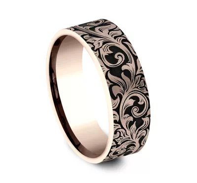 Nightfall Engraved Flat Comfort-Fit Band (8mm)