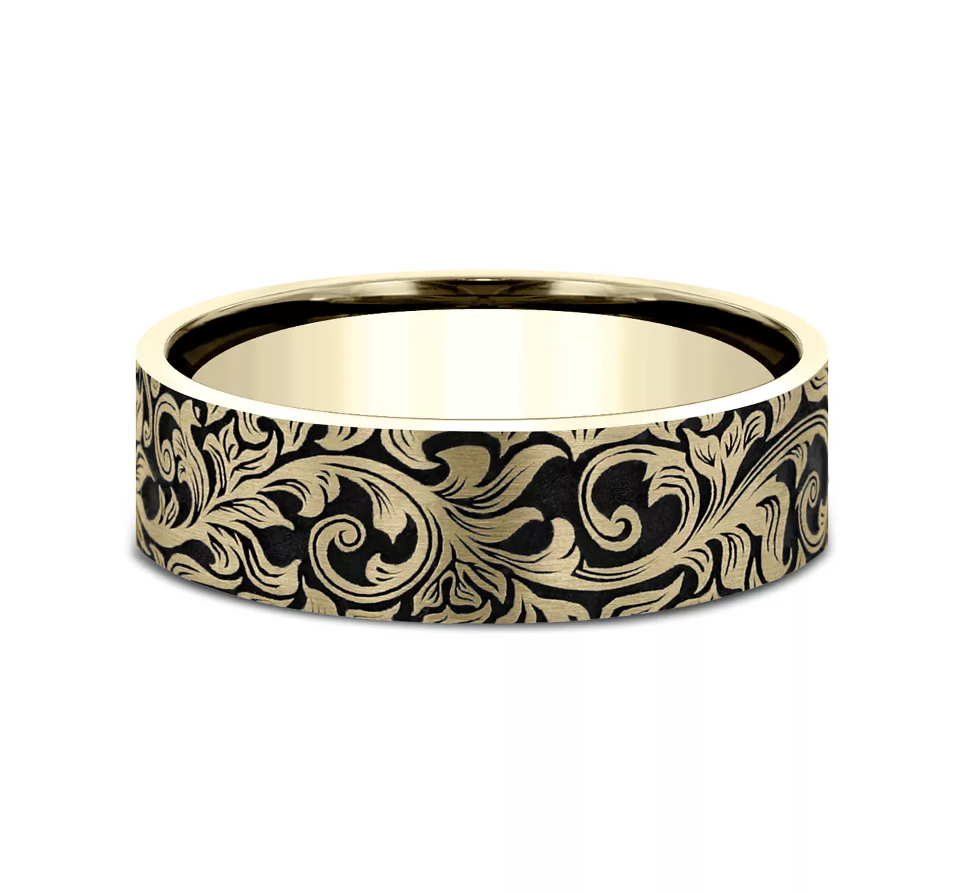 Nightfall Engraved Flat Comfort-Fit Band (8mm)