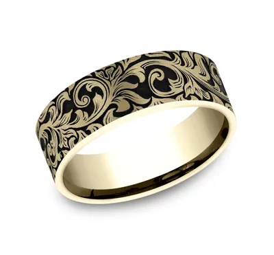 Nightfall Engraved Flat Comfort-Fit Band (8mm)