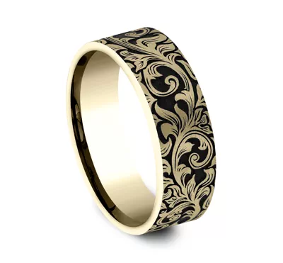 Nightfall Engraved Flat Comfort-Fit Band (8mm)