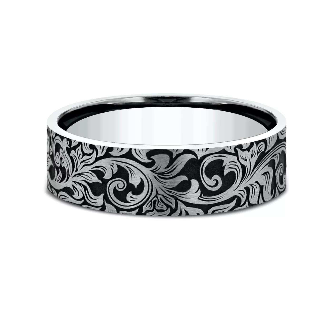 Nightfall Engraved Flat Comfort-Fit Band (8mm)