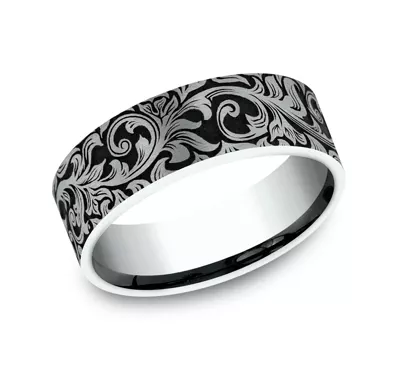 Nightfall Engraved Flat Comfort-Fit Band (8mm)