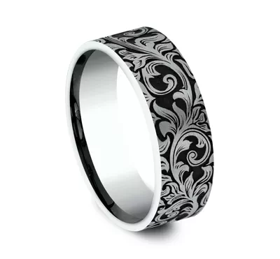 Nightfall Engraved Flat Comfort-Fit Band (8mm)