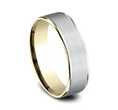 Axis Satin Two-Tone Comfort-Fit Band (6.5mm)