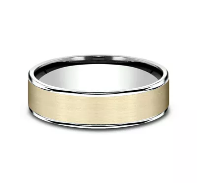 Axis Satin Two-Tone Comfort-Fit Band (6.5mm)