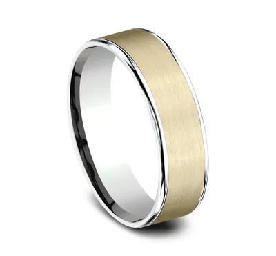 Axis Satin Two-Tone Comfort-Fit Band (6.5mm)