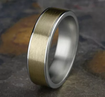 Axis Satin Two-Tone Comfort-Fit Band (6.5mm)
