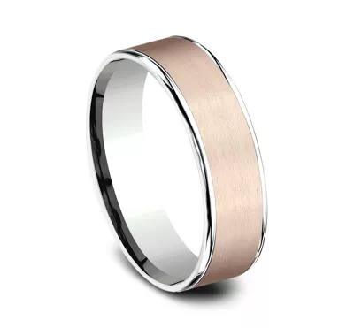 Axis Satin Two-Tone Comfort-Fit Band (6.5mm)