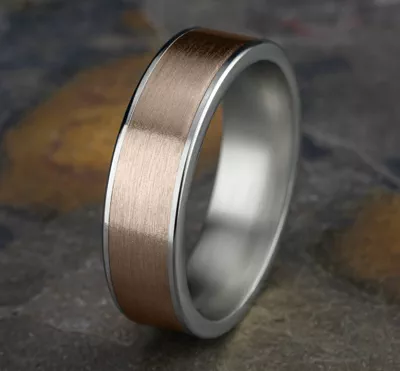 Axis Satin Two-Tone Comfort-Fit Band (6.5mm)