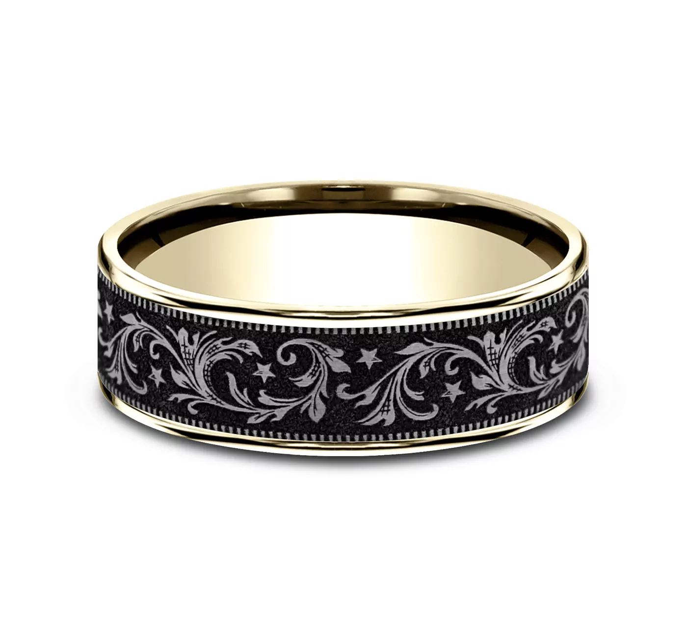 Midnight Star Engraved Comfort-Fit Band (7.5mm)