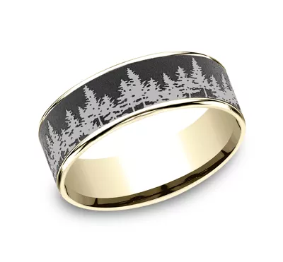 Timberline Engraved Comfort-Fit Band (7.5mm)