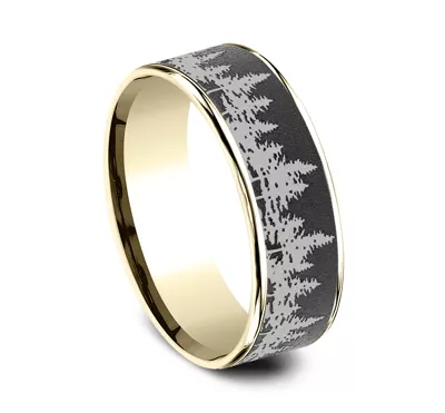 Timberline Engraved Comfort-Fit Band (7.5mm)