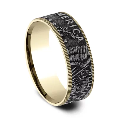 Liberty Coin-Edge Two-Tone Comfort-Fit Band (7.5mm)