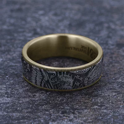 Liberty Coin-Edge Two-Tone Comfort-Fit Band (7.5mm)