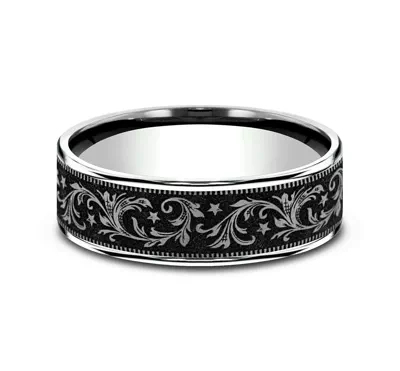 Midnight Star Engraved Comfort-Fit Band (7.5mm)