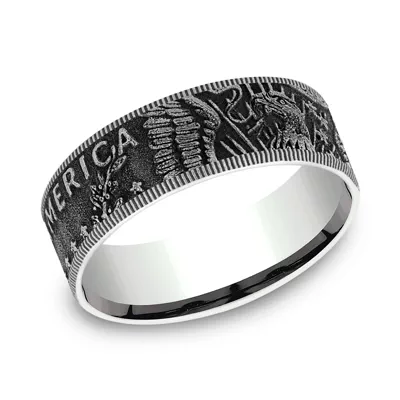 Liberty Coin-Edge Two-Tone Comfort-Fit Band (7.5mm)