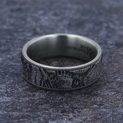 Liberty Coin-Edge Two-Tone Comfort-Fit Band (7.5mm)