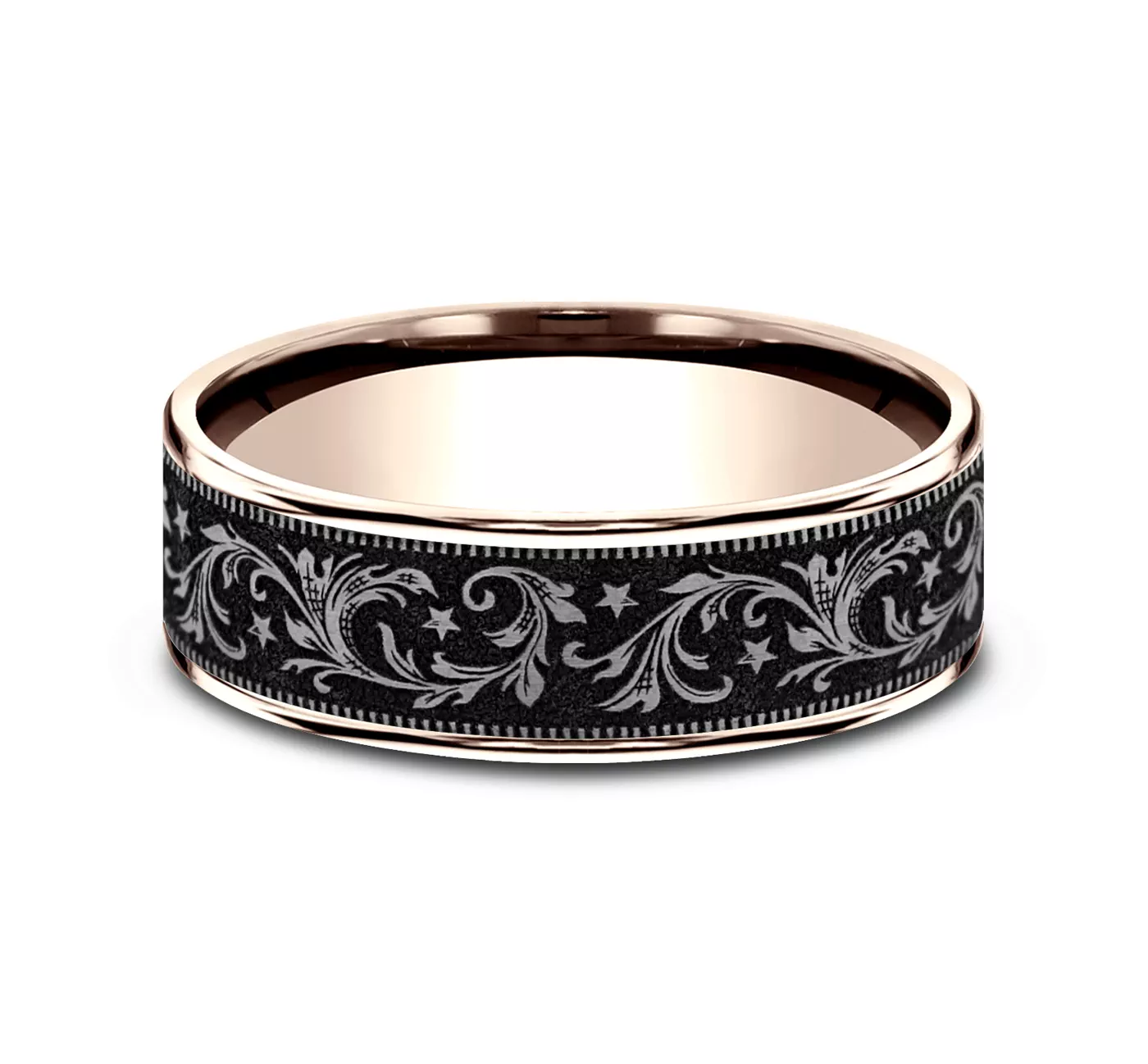 Midnight Star Engraved Comfort-Fit Band (7.5mm)