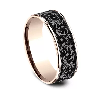 Midnight Star Engraved Comfort-Fit Band (7.5mm)