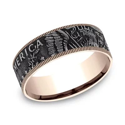 Liberty Coin-Edge Two-Tone Comfort-Fit Band (7.5mm)