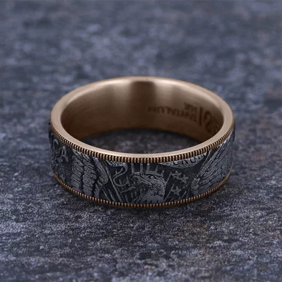 Liberty Coin-Edge Two-Tone Comfort-Fit Band (7.5mm)