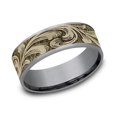 Scrollforge Engraved Two-Tone Comfort-Fit Band (7.5mm)