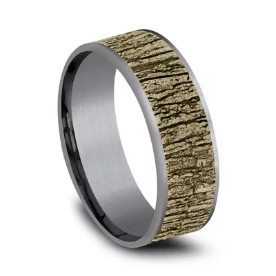 Ridgebark Two-Tone Comfort-Fit Band (7.5mm)