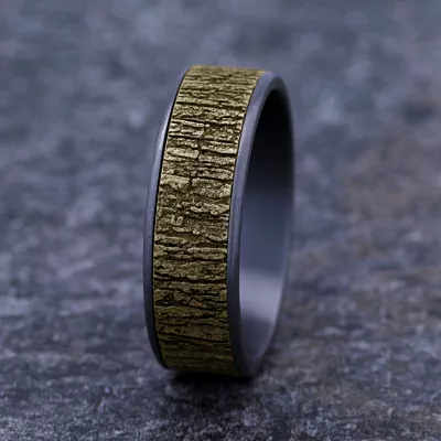 Ridgebark Two-Tone Comfort-Fit Band (7.5mm)