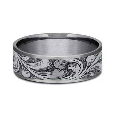 Scrollforge Engraved Two-Tone Comfort-Fit Band (7.5mm)