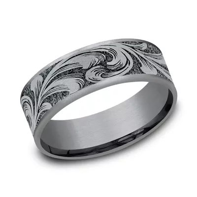 Scrollforge Engraved Two-Tone Comfort-Fit Band (7.5mm)
