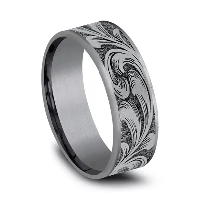 Scrollforge Engraved Two-Tone Comfort-Fit Band (7.5mm)