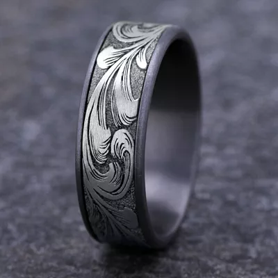 Scrollforge Engraved Two-Tone Comfort-Fit Band (7.5mm)