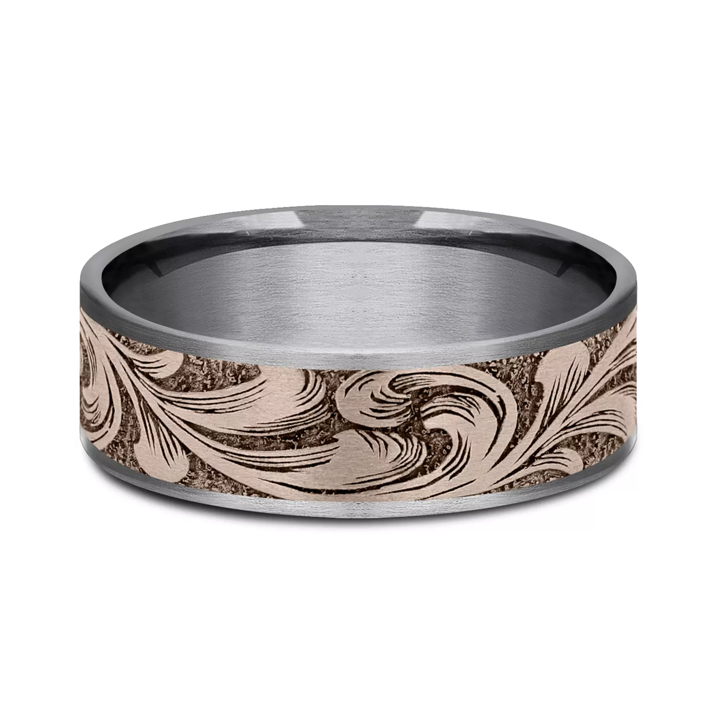 Scrollforge Engraved Two-Tone Comfort-Fit Band (7.5mm)