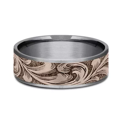 Scrollforge Engraved Two-Tone Comfort-Fit Band (7.5mm)