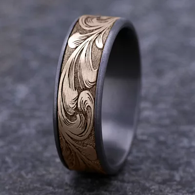 Scrollforge Engraved Two-Tone Comfort-Fit Band (7.5mm)