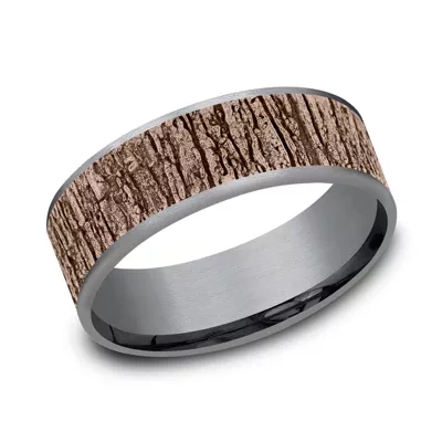 Ridgebark Two-Tone Comfort-Fit Band (7.5mm)