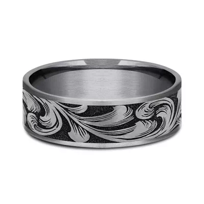 Scrollforge Engraved Two-Tone Comfort-Fit Band (7.5mm)