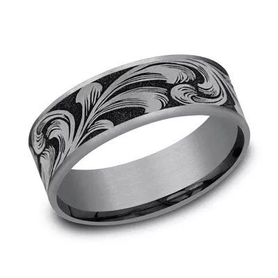 Scrollforge Engraved Two-Tone Comfort-Fit Band (7.5mm)